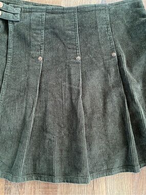 entro Olive Green Corduroy Pleated Skirt